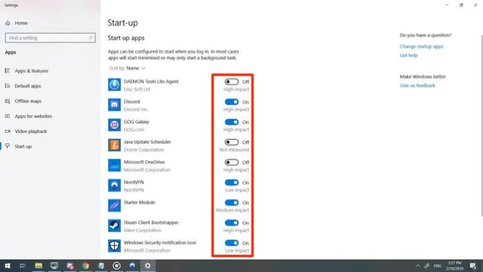 stopping programs from running at startup windows 10