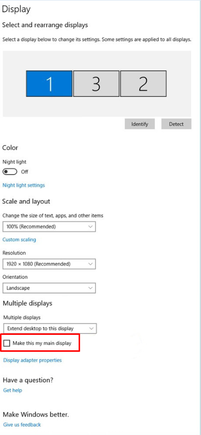  How to switch primary monitor windows 10 