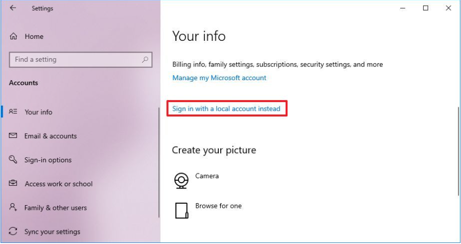 how to get rid of sign-in on windows 10