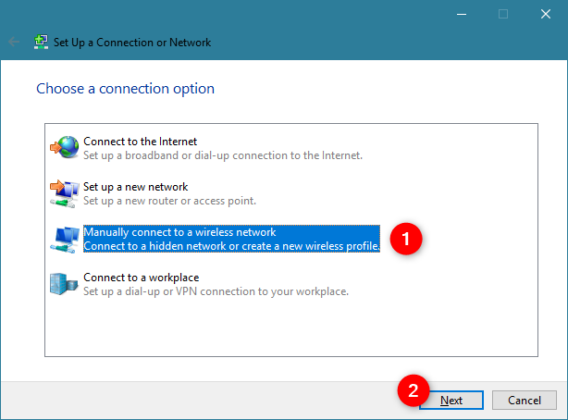 can not connect to hidden network windows 10