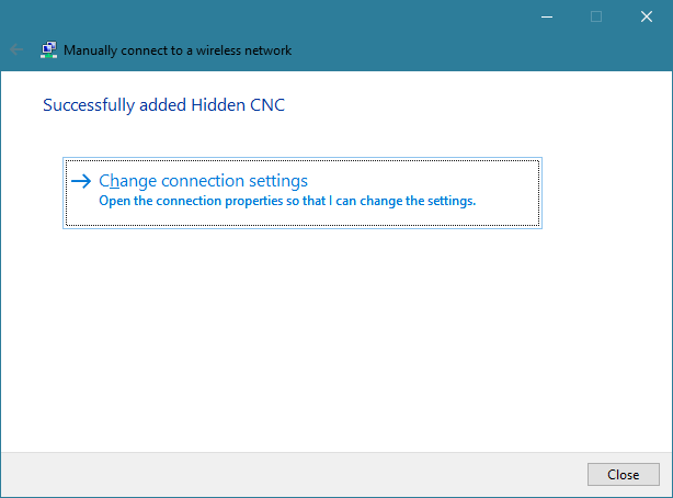 what is hidden network windows 10