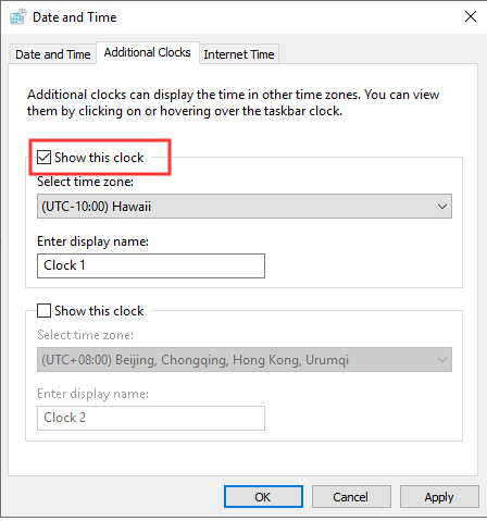 how to change the clock on windows 10