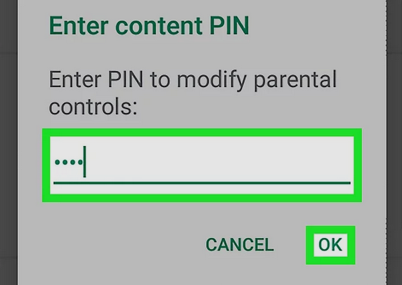 how to take off parental control on android