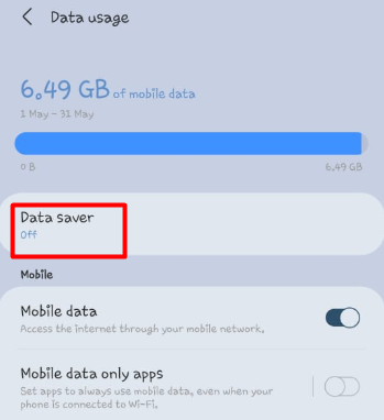 where is data saver on android
