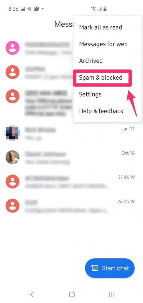 What is Message Blocking Android