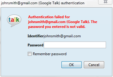 How To Fix Google Talk Authentication Failed