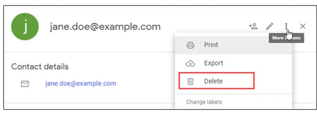how to delete email address from gmail